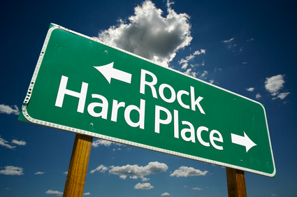 Between a rock and a hard place: The No Win situation.